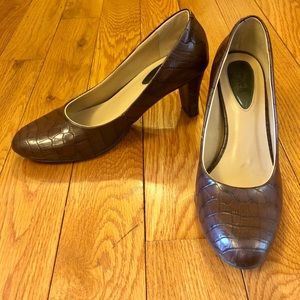 Fitzwell Brown Embossed Heels